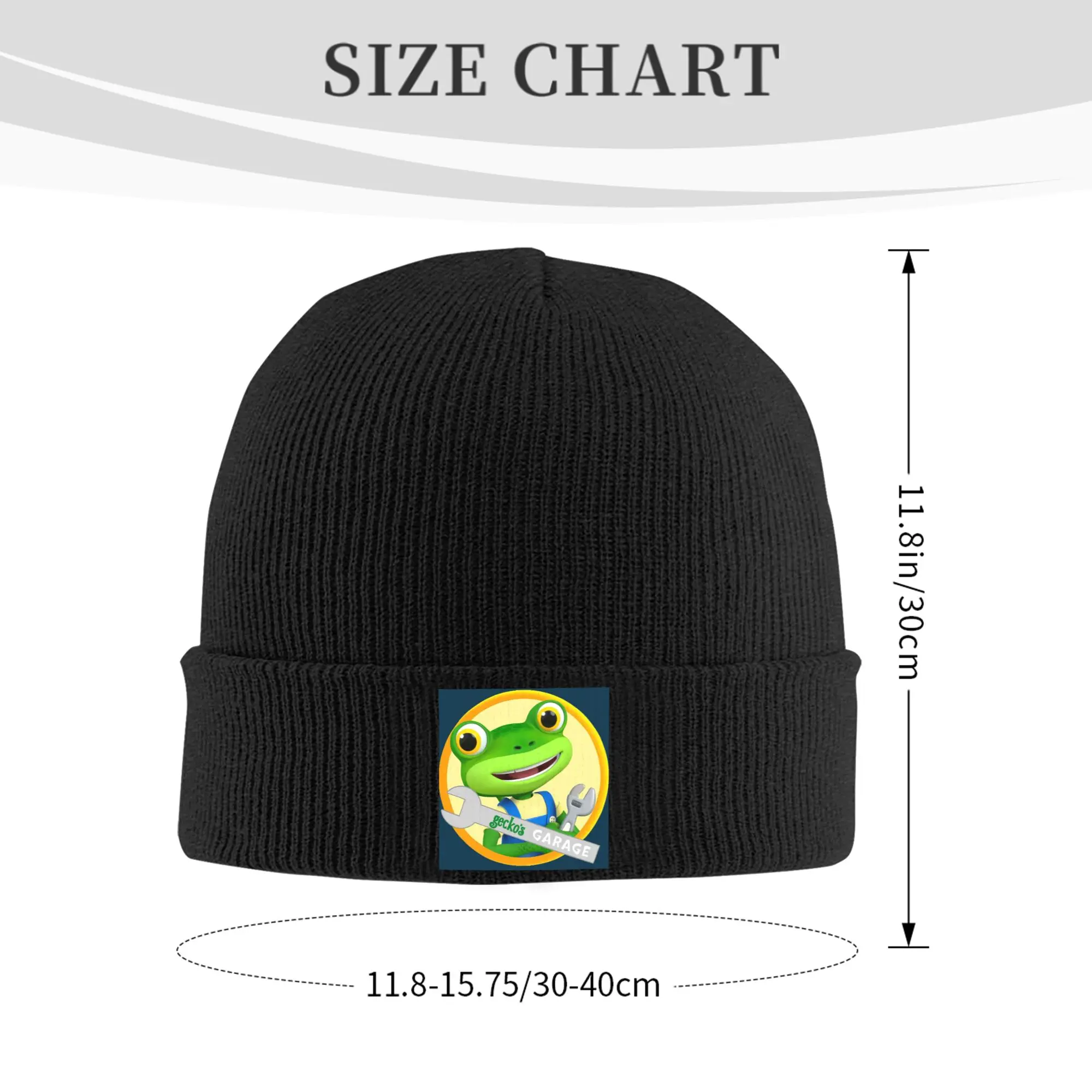 قبعة Geckos Garage الدافئة المحبوكة قبعة شتوية متماسكة قبعة Skullies Beanies قبعات الهيب هوب للجنسين