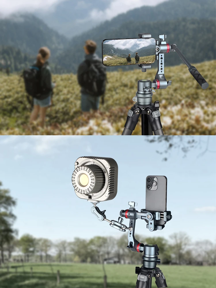 Manbily Mobilny Gimbal 3-osiowy Stabilizator z Obrotem 360 Stopni Uniwersalny Uchwyt na Telefon YJ-002 z Uchwytem Akcesoria Fotograficzne — 2