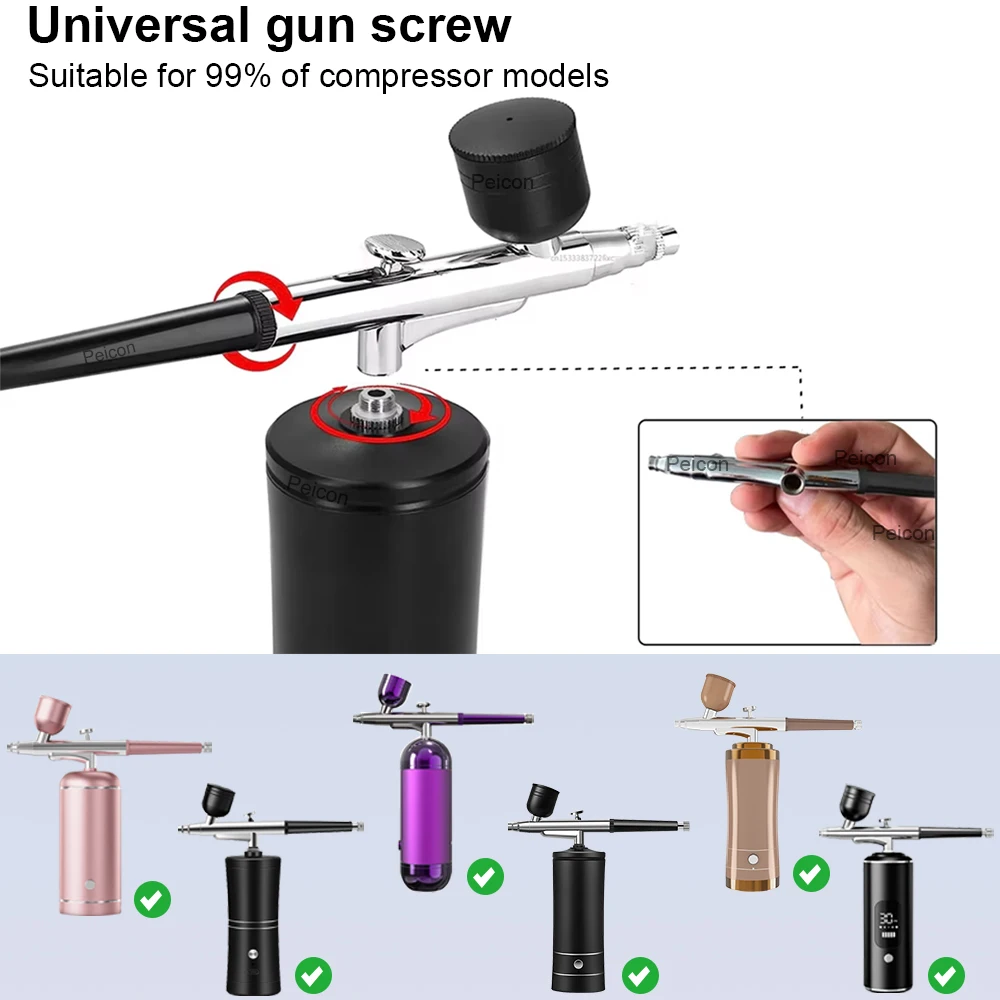 Airbrush Gun Portable handheld Airbrush Kit Brush Painting Set Airbrush Spray Tool Set for Painting Nails Cake Tattoo Makeup