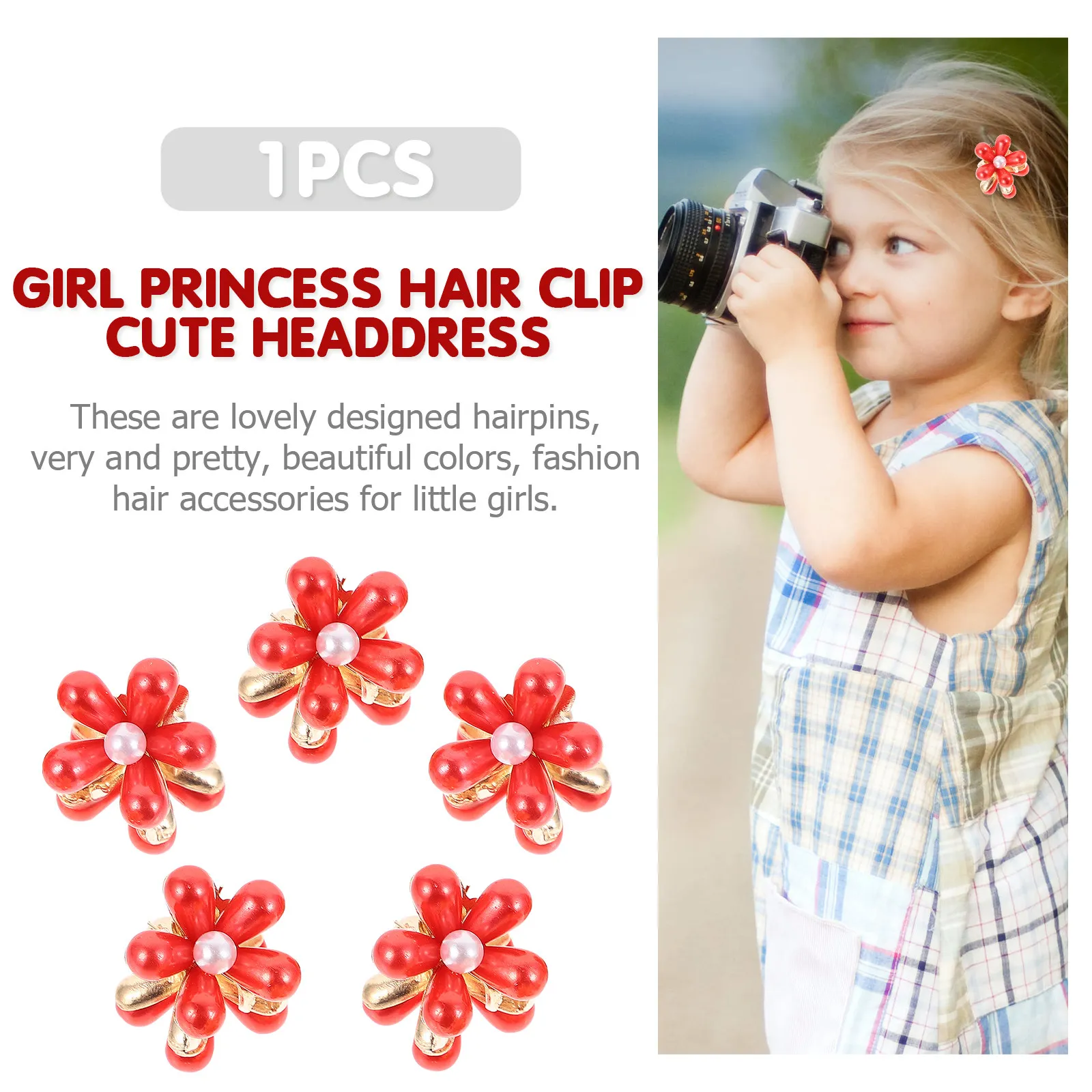 

5Pcs Princess Hair Clips for Soft Skin-Friendly Hair Claw Lightweight Smooth Design Party Birthday Photography Gift