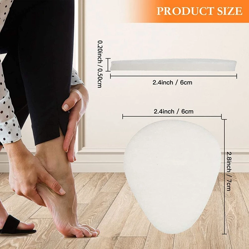 Metatarsal Felt Feet Pads Insert Pads Foot Cushion Pain Relief Forefoot Support Adhesive Foam Foot Cushion Pad for Men and Women