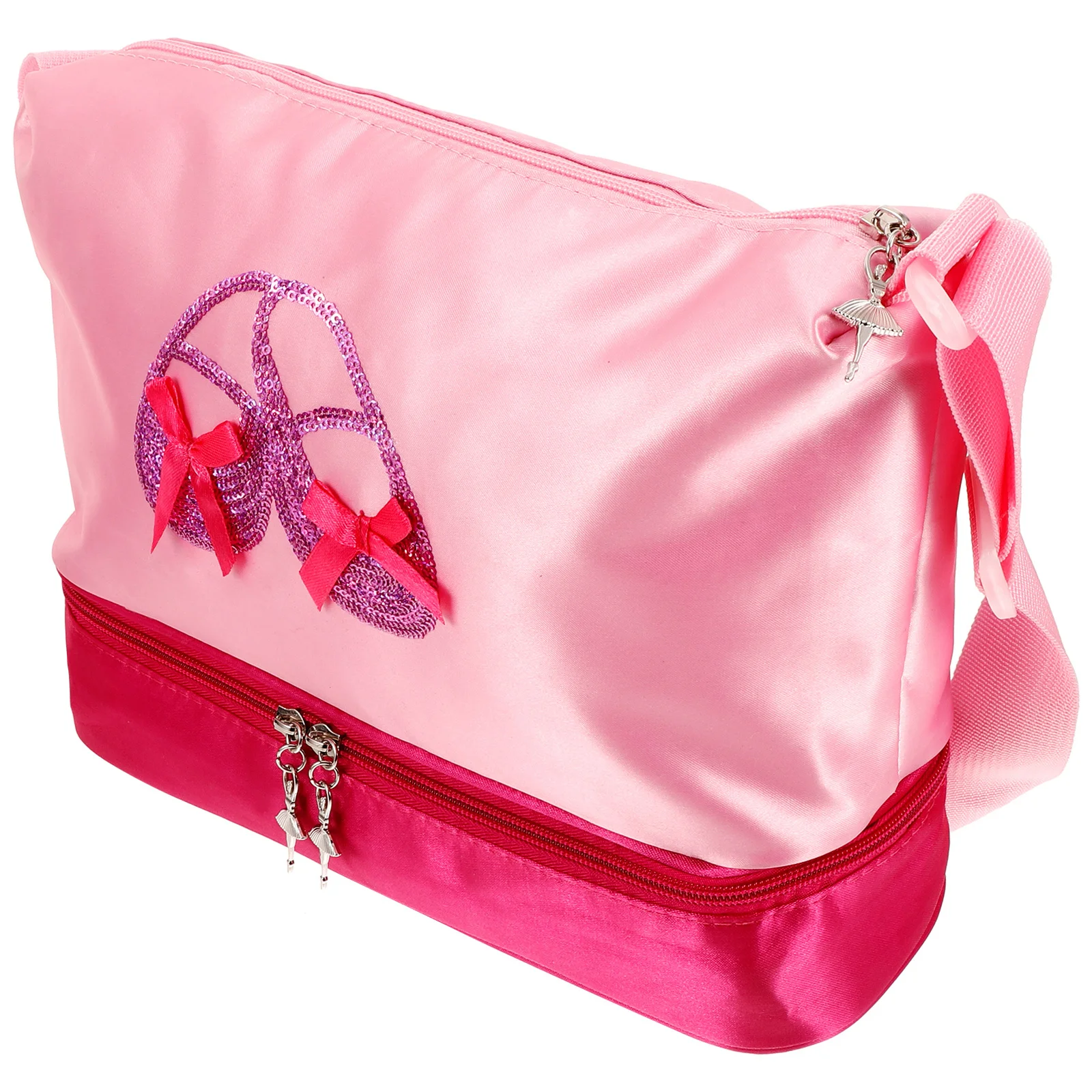 حقيبة الرقص الباليه الرقص حقيبة كتف فتاة طفل أطفال المحمولة الحرير قابل للتعديل حزام تخزين الإكسسوارات #1