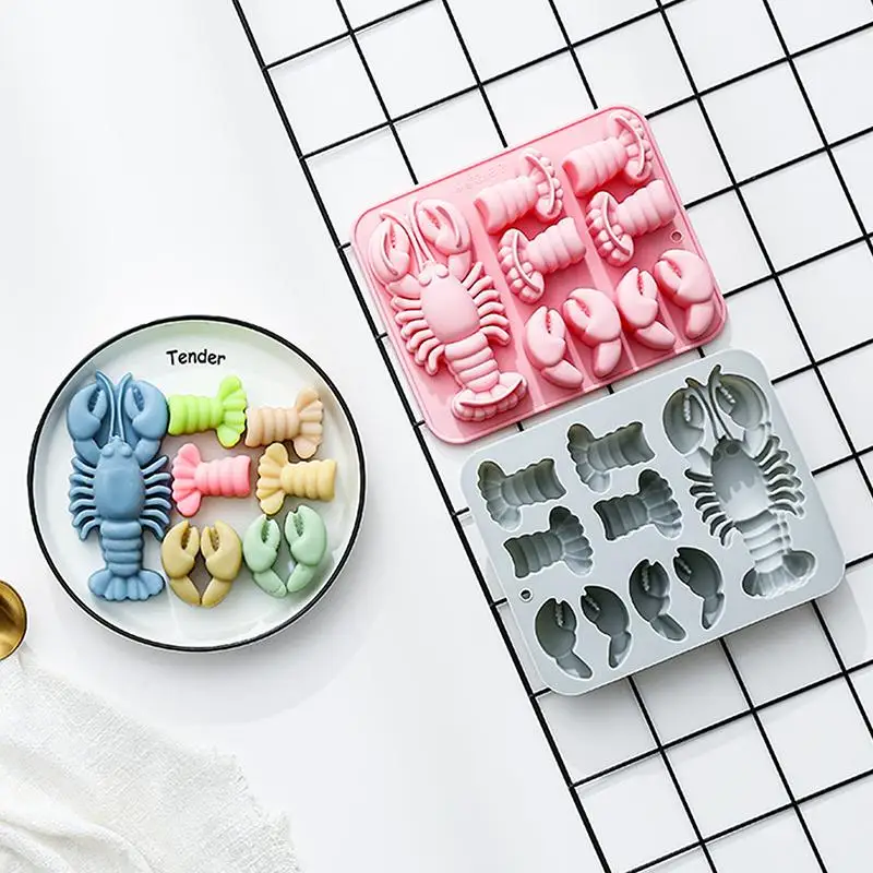 Lobster Silicone Chocolate Mold Flexible Baking Mould for Fondant Gummy Jelly Cake Decorating Creative Kitchen Tool Set - view 4