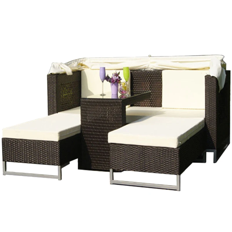 

Resort pool bed, courtyard balcony leisure sun bed, garden hotel double shade outdoor bed lounger