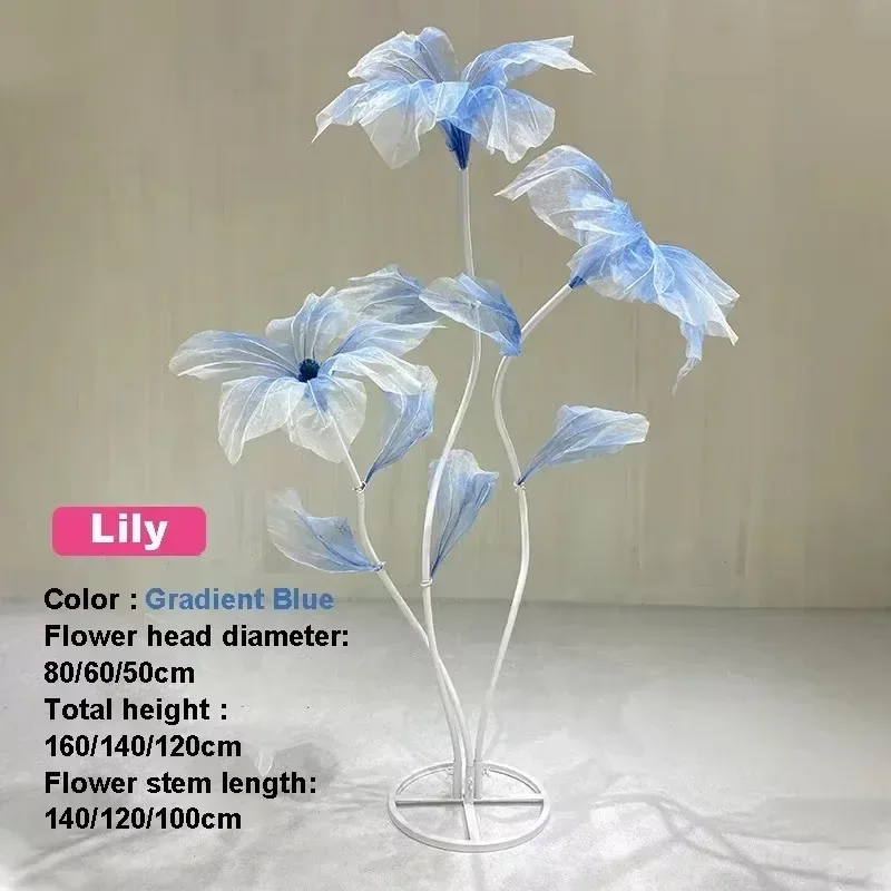 

3PCS Large Lilies Flower Wedding Decor Birthday Party Window Home Decoration Wedding Stage Flowers Large Artificial Flowers