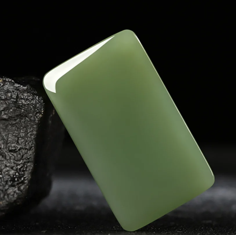 

Fine Jewelry Natural Hetian Nephrite Jade Qingyu Lake Green Peace Brand Men's and Women's Jade Pendants