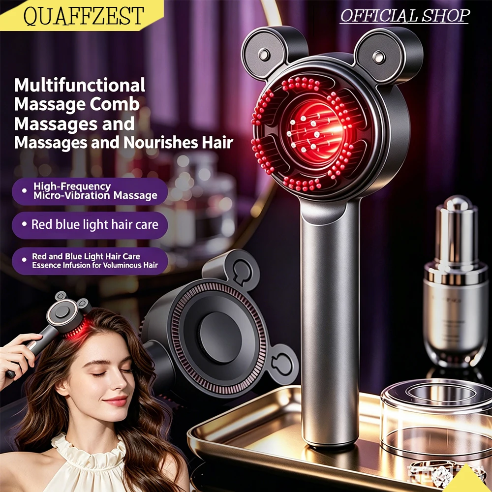Electric EMS Scalp Massager Comb Red Light Therapy Hair Growth Massage Brush Anti Hair Loss Liquid Applicator Hair Care Styling