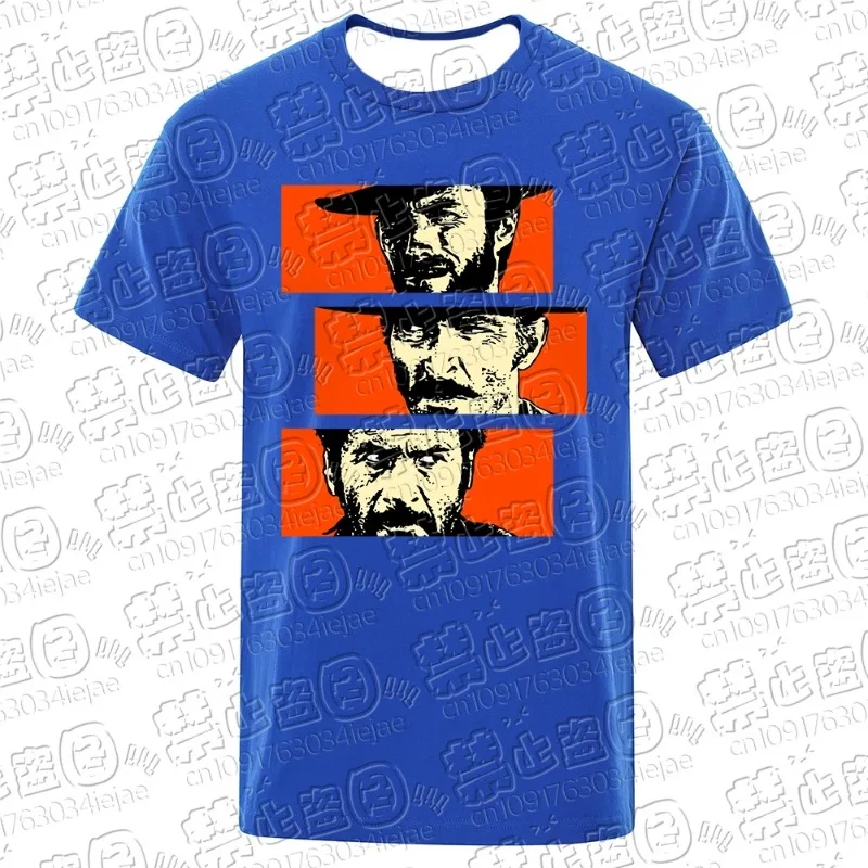 تي شيرت MOTO The Good the Bad and Ugly Blondie Angel Eyes Tuco Cowboy تي شيرت للرجال والنساء Il buono brutto cattivo تي شيرت كبير الحجم