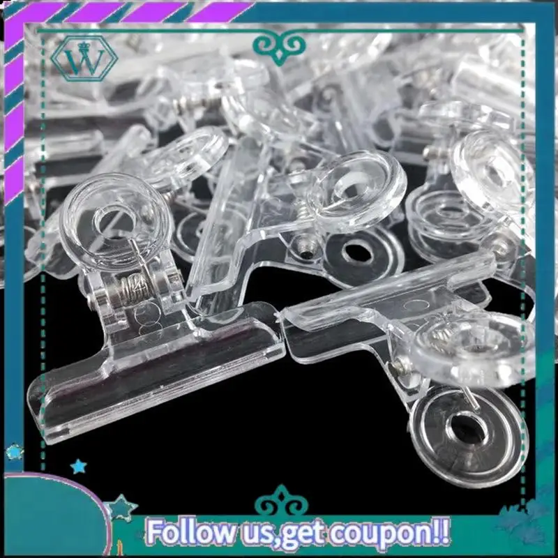 100PCS Plastic Bulldog Clips Kit Utility Paper Clips Set Kit Hinge Clips For Home, Office Use Clear