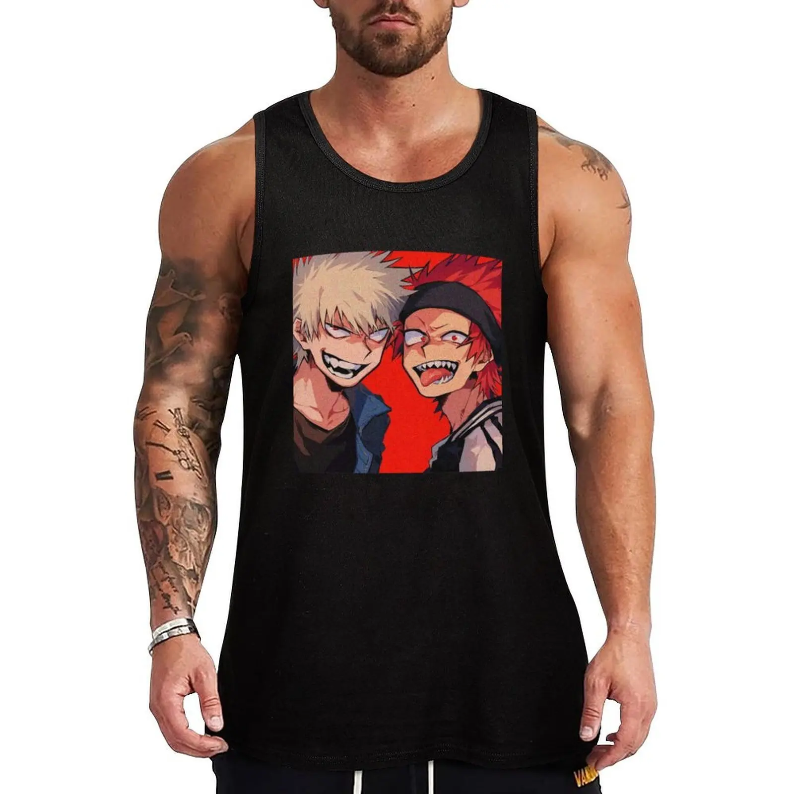 Camiseta Bakugou mha 3, camiseta sin mangas clásica, camiseta sin mangas informal ligera, holgada, sin mangas, para verano