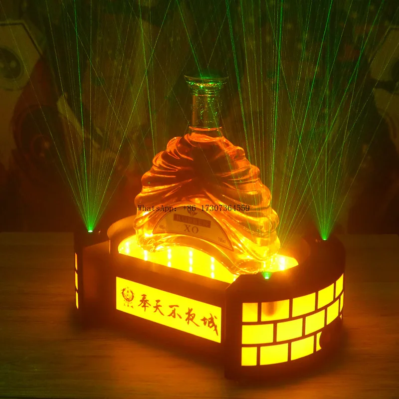 

Bar KTV Luminous Grid Wine Seat Holder Laser XO Red Rack Foreign Base Club Champagne Display Rack