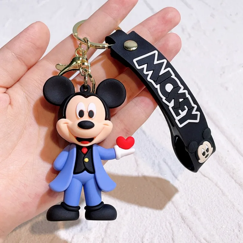 

Disney Creative Peripheral Cute Sixth Generation Mickey Minnie PVC Keychain Figurine Couple Car Keychain Pendant Decoration Gift