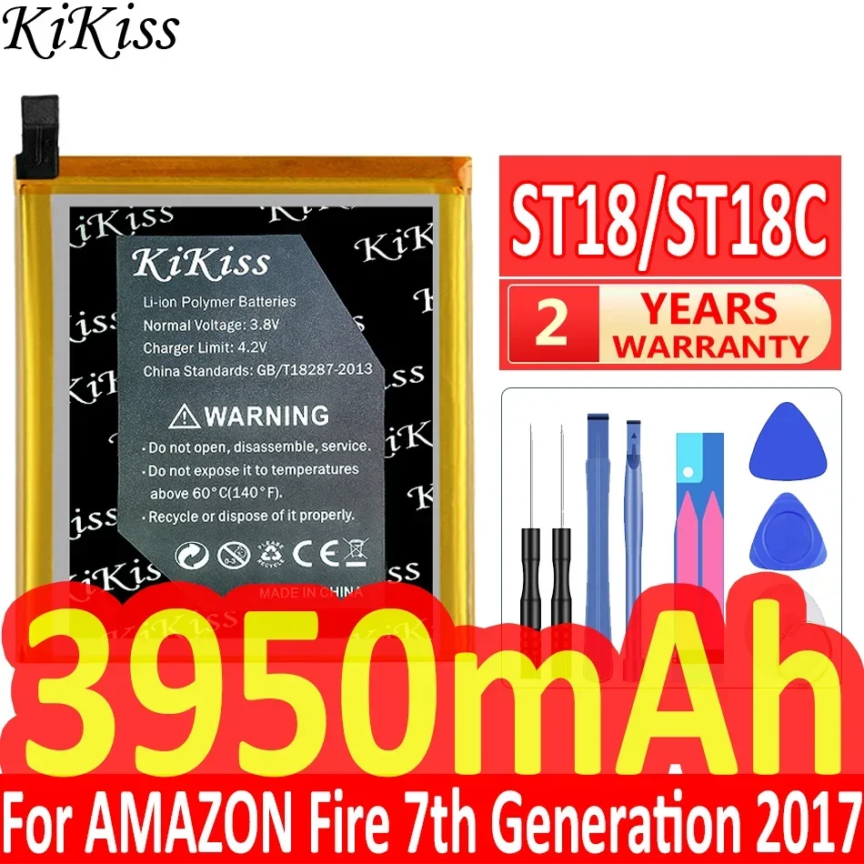 KiKiss Battery 3950mAh ST18 ST18C 58-000177 GB-S10-308594-060L For Amazon Fire 7 Fire7 7th Gen 2017