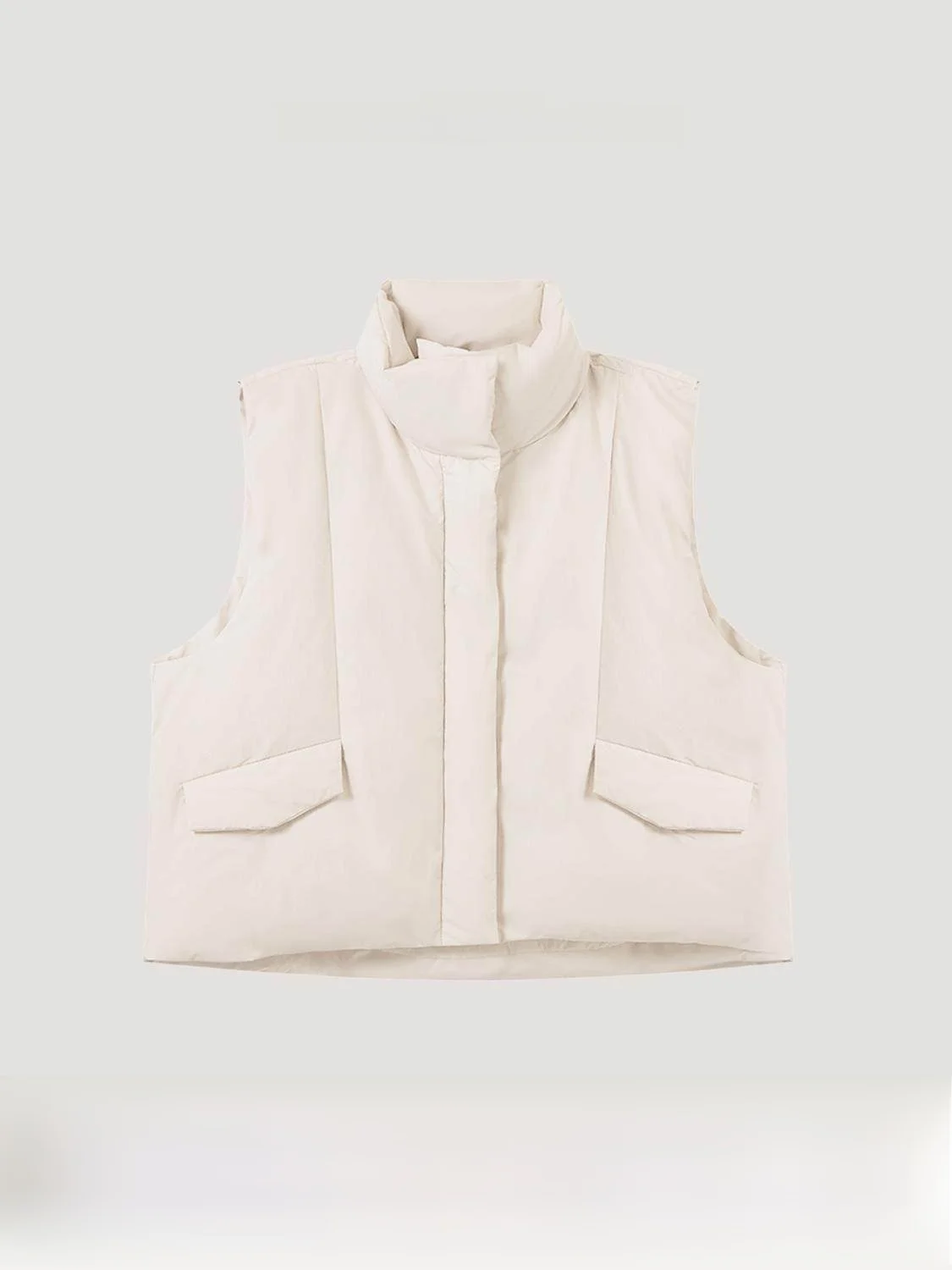 

Утепленный жилет из 90% белого гусиного пуха с регулируемым воротником, осенне-зимний, средней длины, с длинными рукавами, на одной пуговице, однотонный