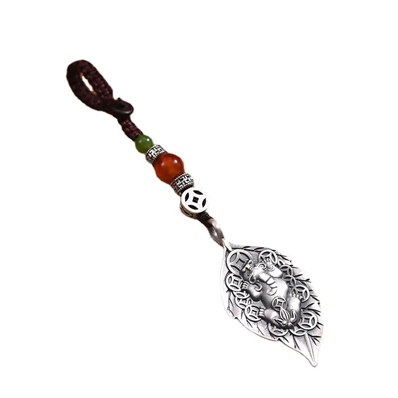 Ethnic Style Wealth Beast Pixiu Pendant Keychain Male Car Hanging Accessories Lucky Coin Design Men Hand-woven Rope Key Chain - Image 6