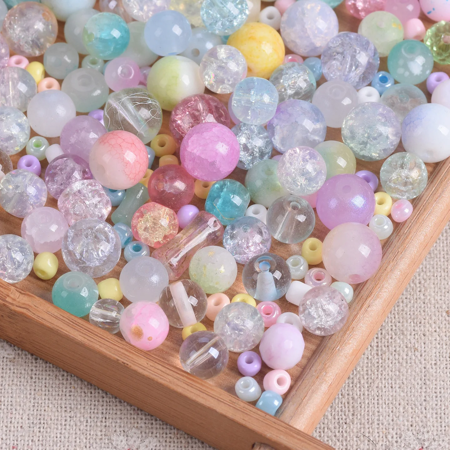 

100g/pack Mixed Sizes 4mm-12mm Glass Loose Beads Wholesale Lot For Jewery Making DIY Accessories Findings