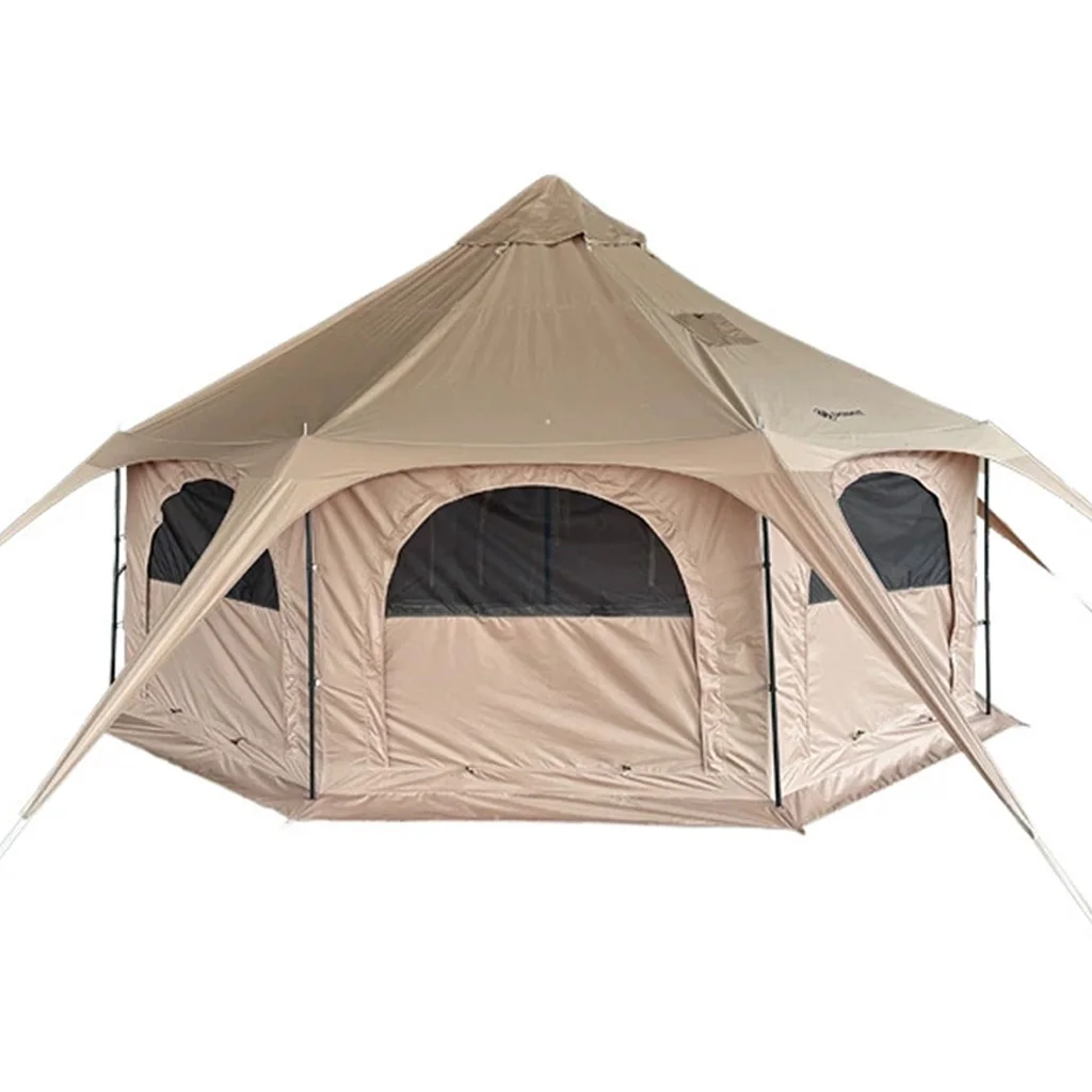

DANCHEL OUTDOOR Yurt Large Tent Outdoor Camping Waterproof Canvas Tent with Stove Jack 4 Season Cabin for Family 5-8 Person 4.6m