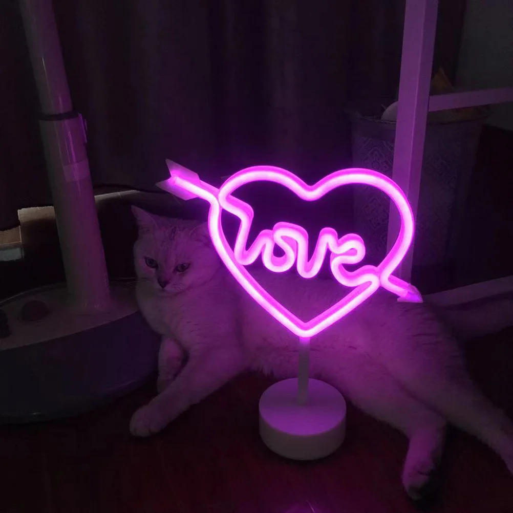

Heart Shape Neon Light Decorative LED Lamp Warm Glow Wall Art for Home Party Bar Festival Decoration Love Night Light