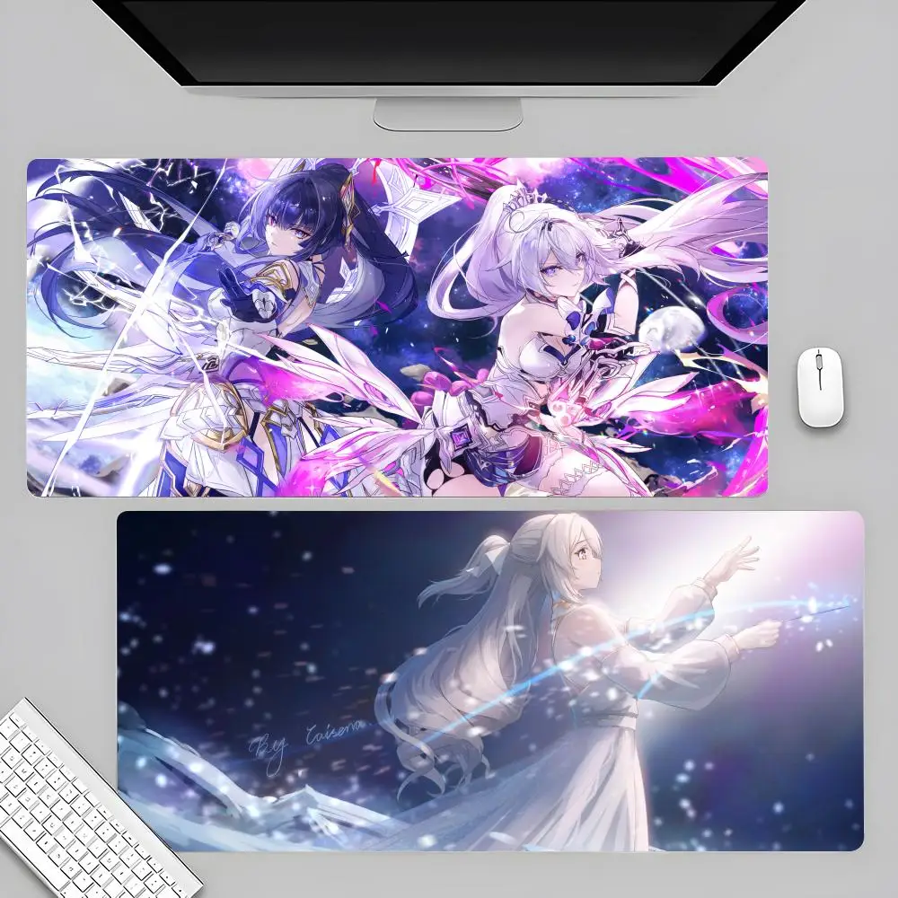 H-Honkai I-Impact Mouse Pad 80x40cm Cool XL Lockedge Office Computer Desk Mat Table Keyboard Big Mouse Pad Laptop Cushion