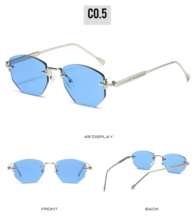 2025 neue Randlose Sonnenbrille Frauen Marke Mode Luxus Uv400 Damen Polygon Sonnenschutz Reise Brillen – Detail 10