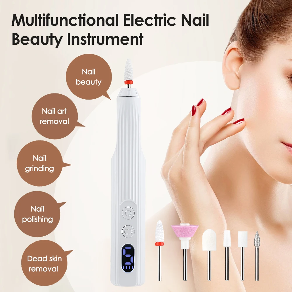 18000RPM 전문가용 무선 전동 네일 드릴 키트 (UV 램프 & 충전 거치대 포함, 5단 속도 조절, 살롱 및 가정용 매니큐어)