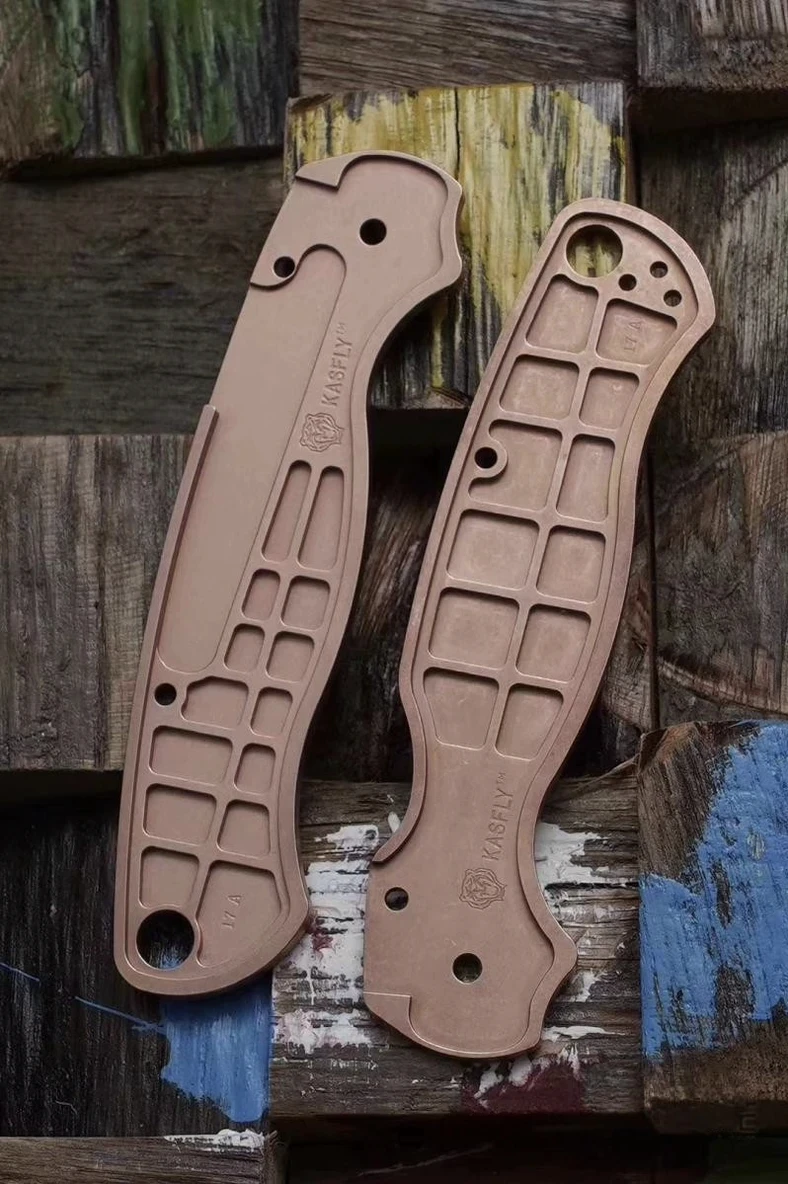 1 Pair Custom DIY Handmade Scale  Red Copper Scales for Spyderco Para 2 C81