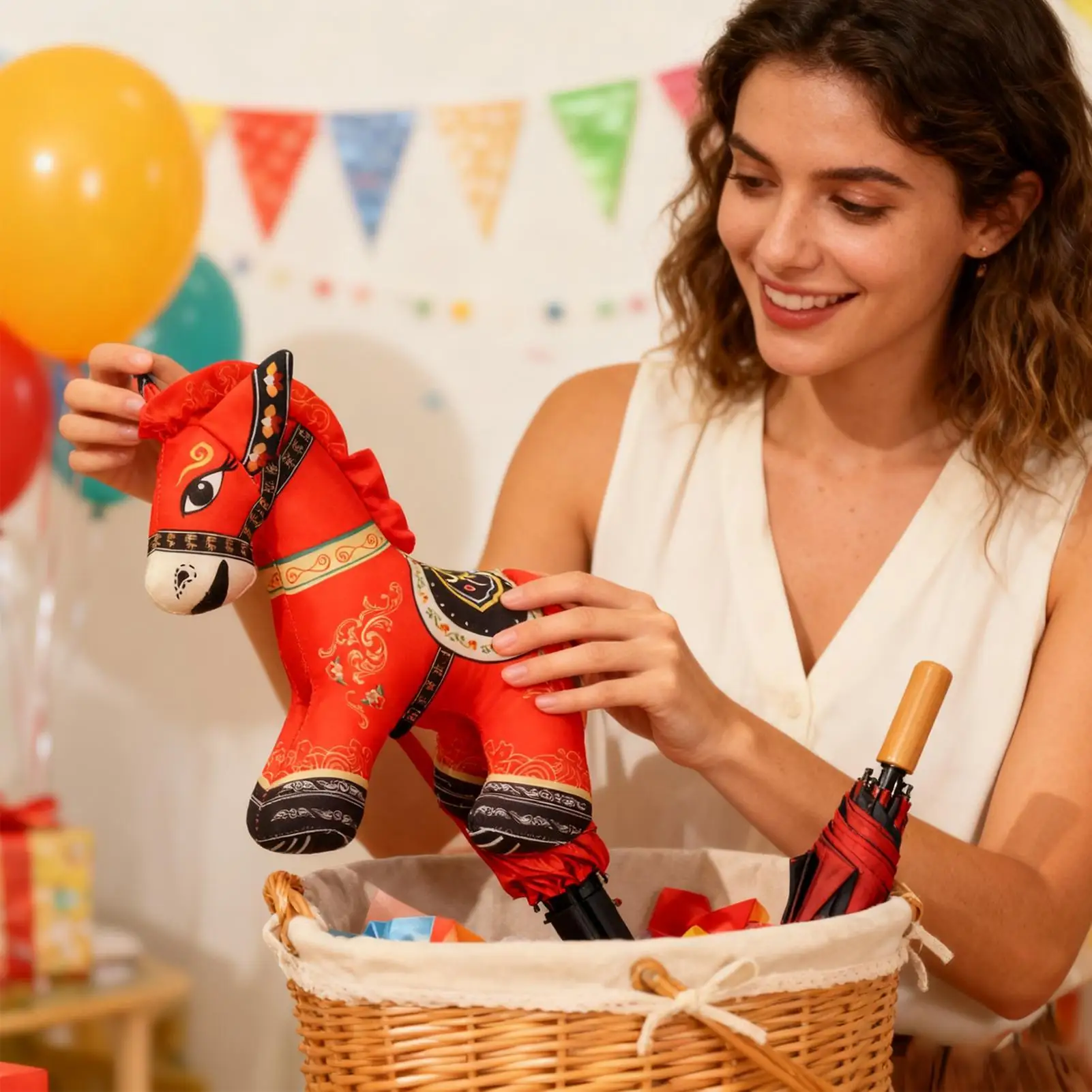 

Chinese New Year Horse Plush Animal Doll Plush 2026 Horse Year Mascot Doll For Bedroom Living Room Study Car Sofa Bed Kids Teens