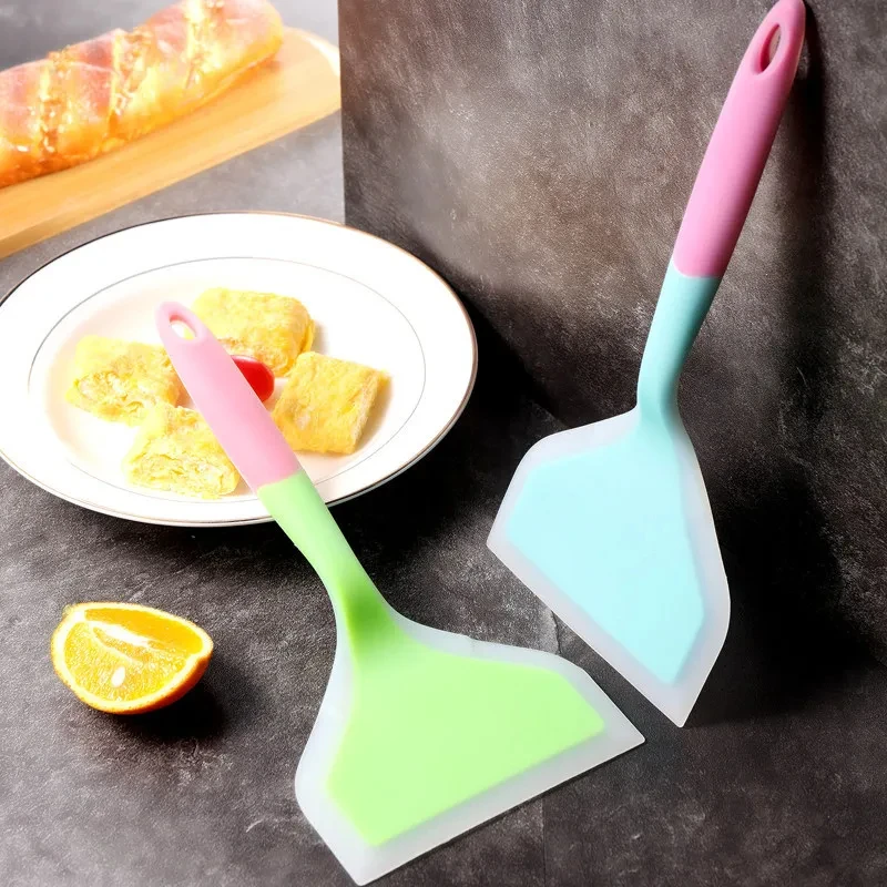 1pc Silicone Spatula Cooking Utensils Beef Meat Egg Kitchen Scraper Wide Pizza Cooking Tools Shovel Non-stick Spatula