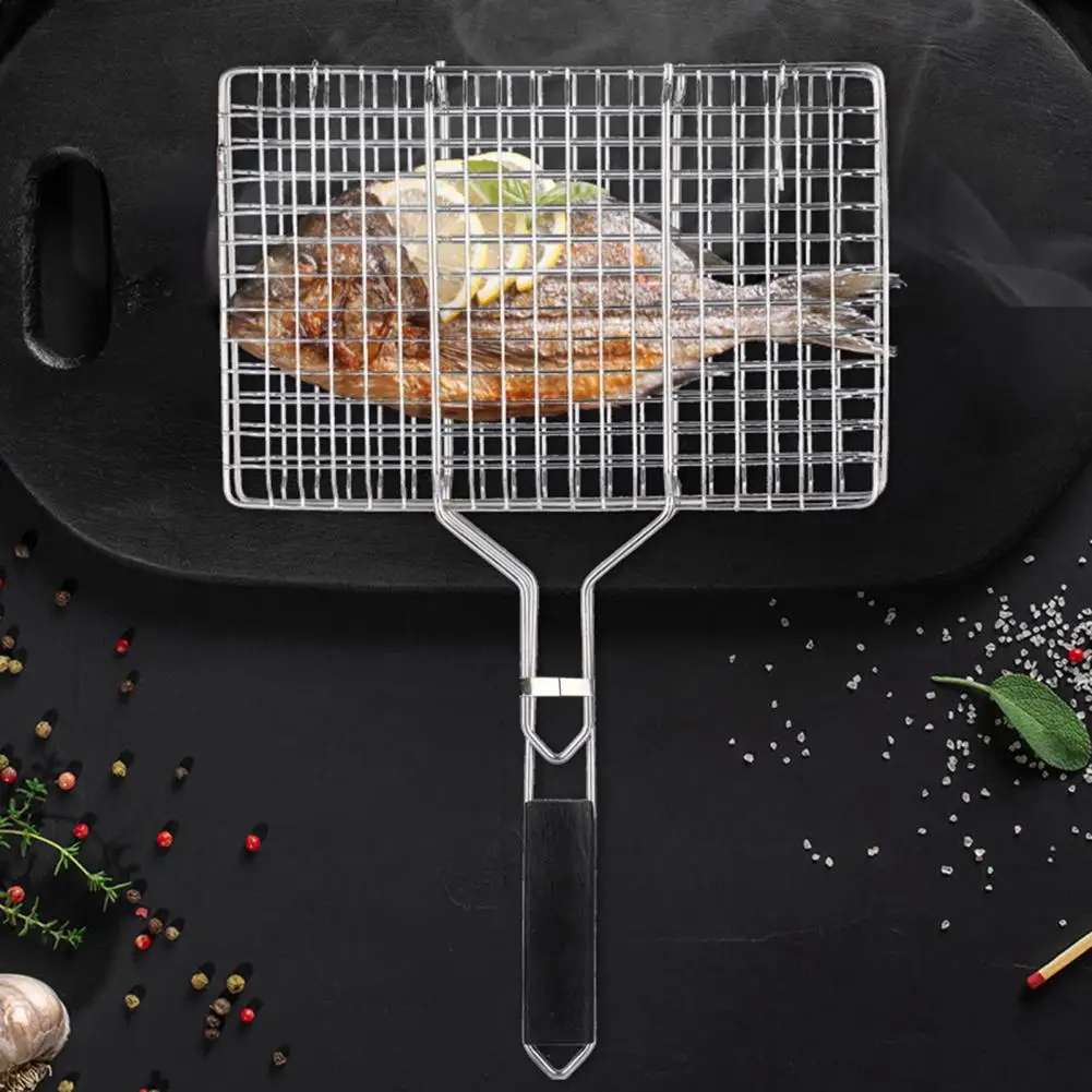 

Stainless Steel Grill Basket Anti-rust Bbq Mesh Durable Stainless Steel Bbq Mesh Grill Basket for Non Stick Grilling for Picnic