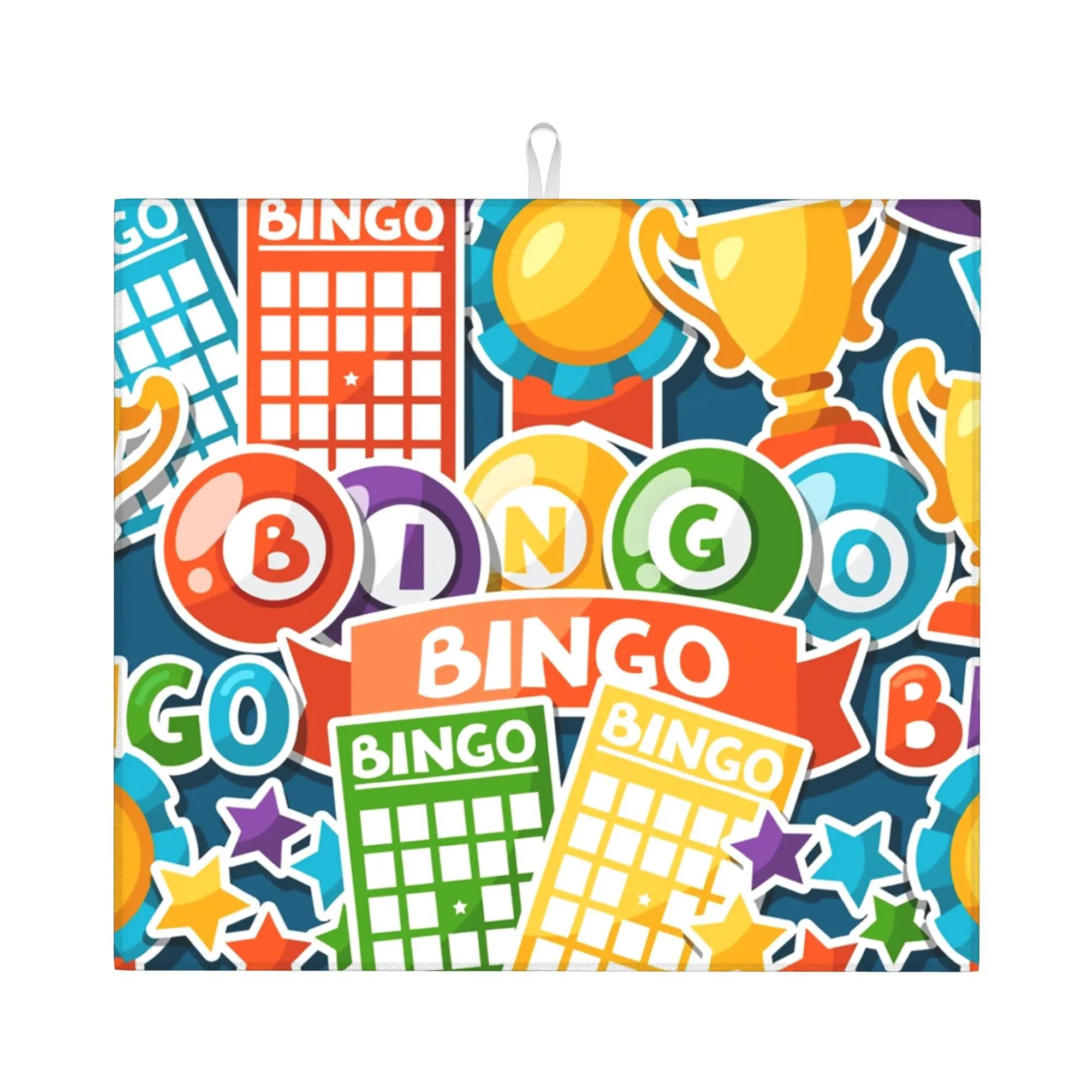 Bingo Paper Game Non‑Slip Waterproof Absorbent Barware Tableware Oil Proof Reusable  Bathroom Drying Mat For Kitchen