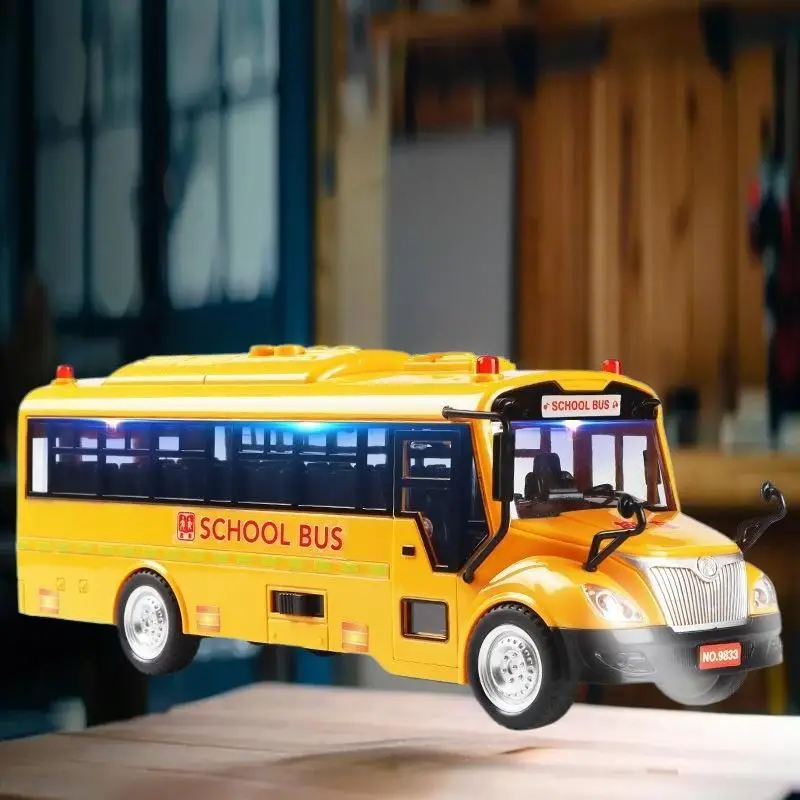 Boeiende traagheid schuifbus auto speelgoedset 1:30; Geluid, licht en muziek inbegrepen; Ideaal voor de geestelijke ontwikkeling van kinderen