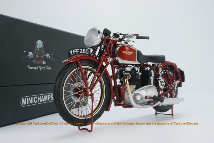 Minichamps 1:12 Speed Twin 1939 Limited Edition Motorcycle Rubber Tire Alloy Static Model Toy Gift