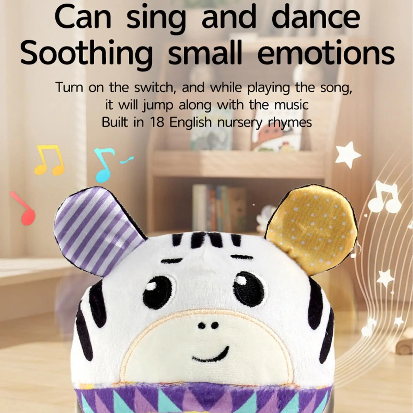 Interactive Musical Plush Toy Crawling Learning Sensory Bouncy Ball Plush Interactive Toy Figures For Boy Girl Kids Talking