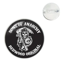Sons Of Anarchy LOGO Brooch Freedom Symbol Pendant анархия Pin Rock Punk Vest Cosplay For TShirt Backpack Hat Accessories