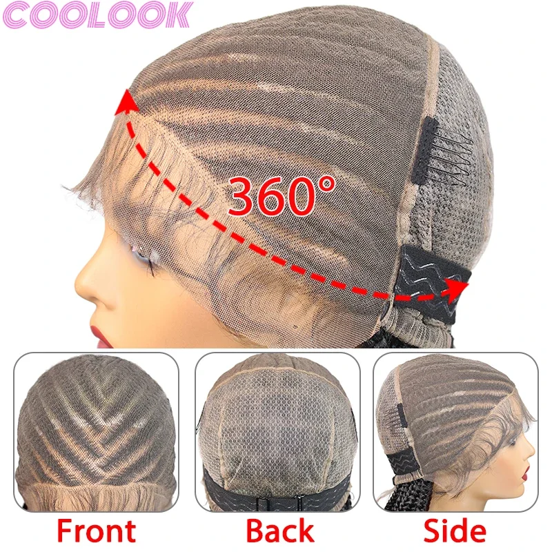 36 "peruca trançada sintética de renda completa cornrow sem nós peruca de trança artesanal para mulheres africanas tranças resistentes ao calor peruca frontal de renda