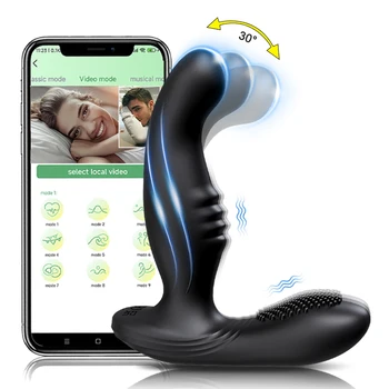 Männliches Prostata-Massagegerät, Schaukel-Analvibrator für Männer, APP-Steuerung, Wackeln, Buttplug, Perineum, Hodensack-Stimulator, Sexspielzeug für Paare