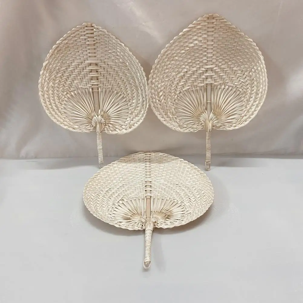 Bamboo Hand Fans Natural Handmade Weaving Rattan Fans 2 Size Palm Leaf Fan Handheld Fan For Summer Cooling Down Home Decoration