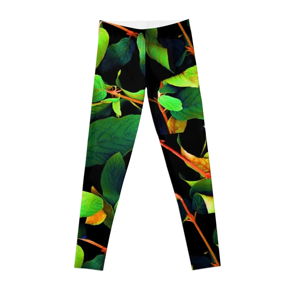 

Chromatic Leaves III Dark Botanical Leggings legging gym push up legging Womens Leggings