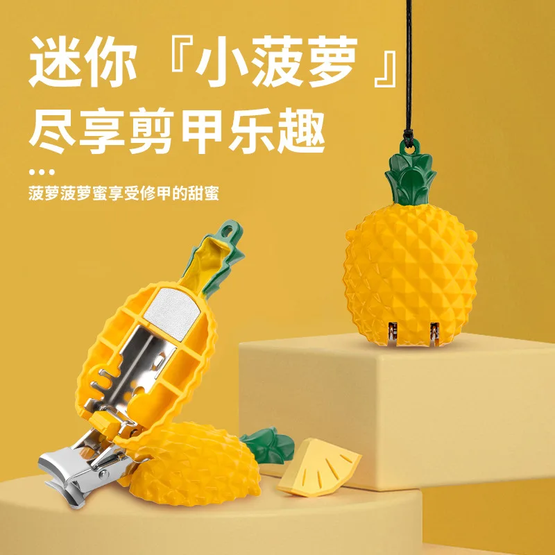 Coupe-ongles pliable, Fruits, fraises, ciseaux à ongles mignons, outils de manucure portables, porte-clés, 1 pièces