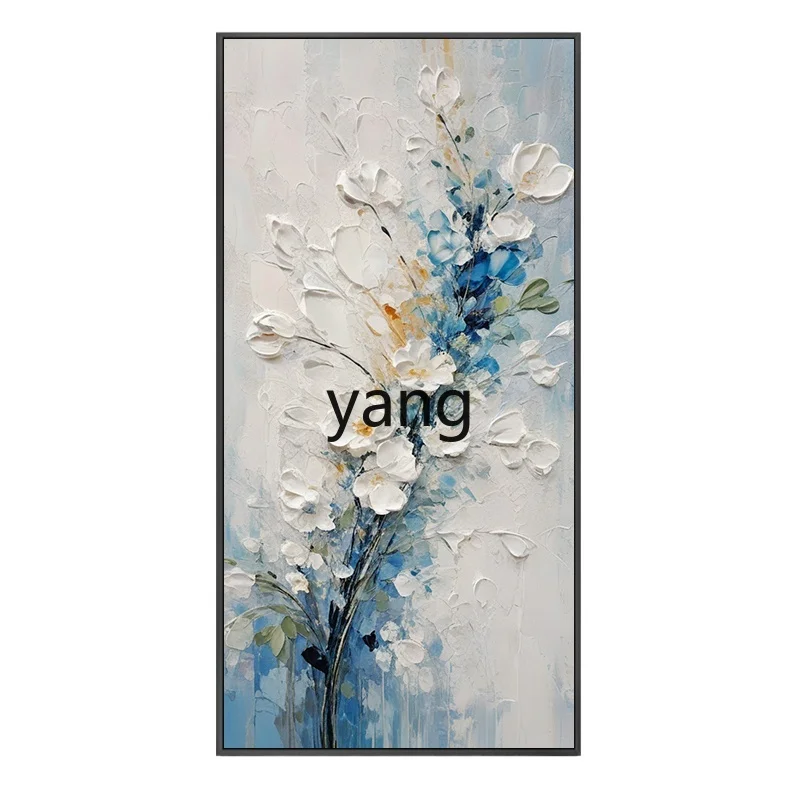 LMM， modern cream style entrance painting decorative painting blue thick texture hanging painting advanced sense
