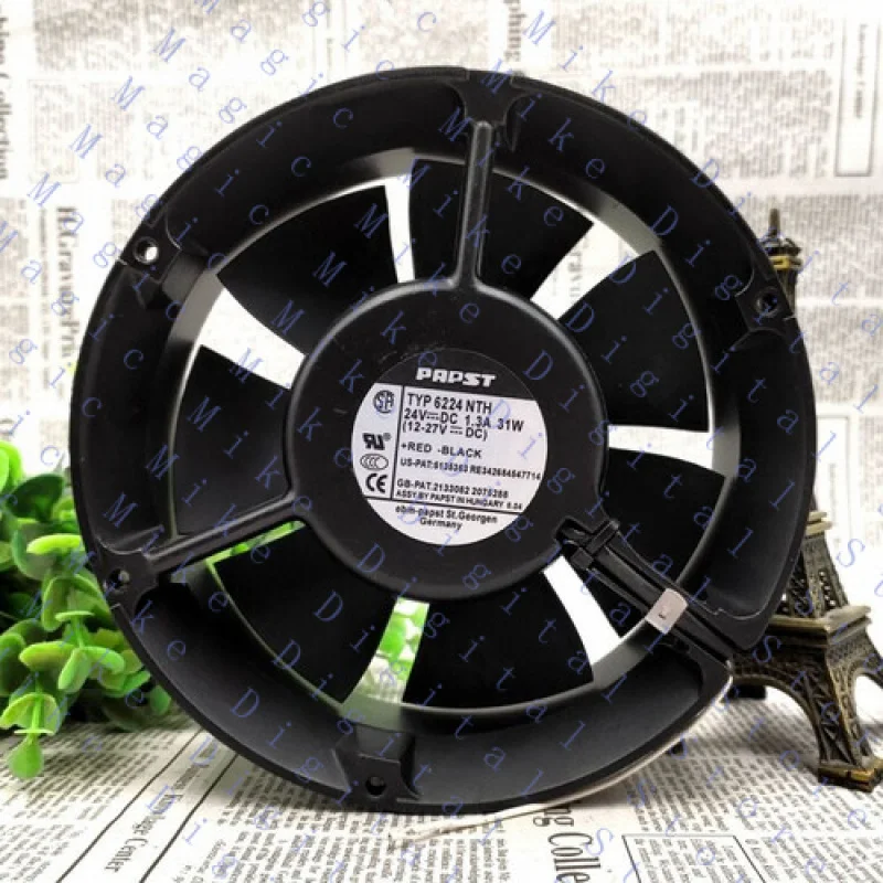 UU Silent Cooling Fan TYP 6224 NTH 24V 1.3A 31W 172 * 38MM