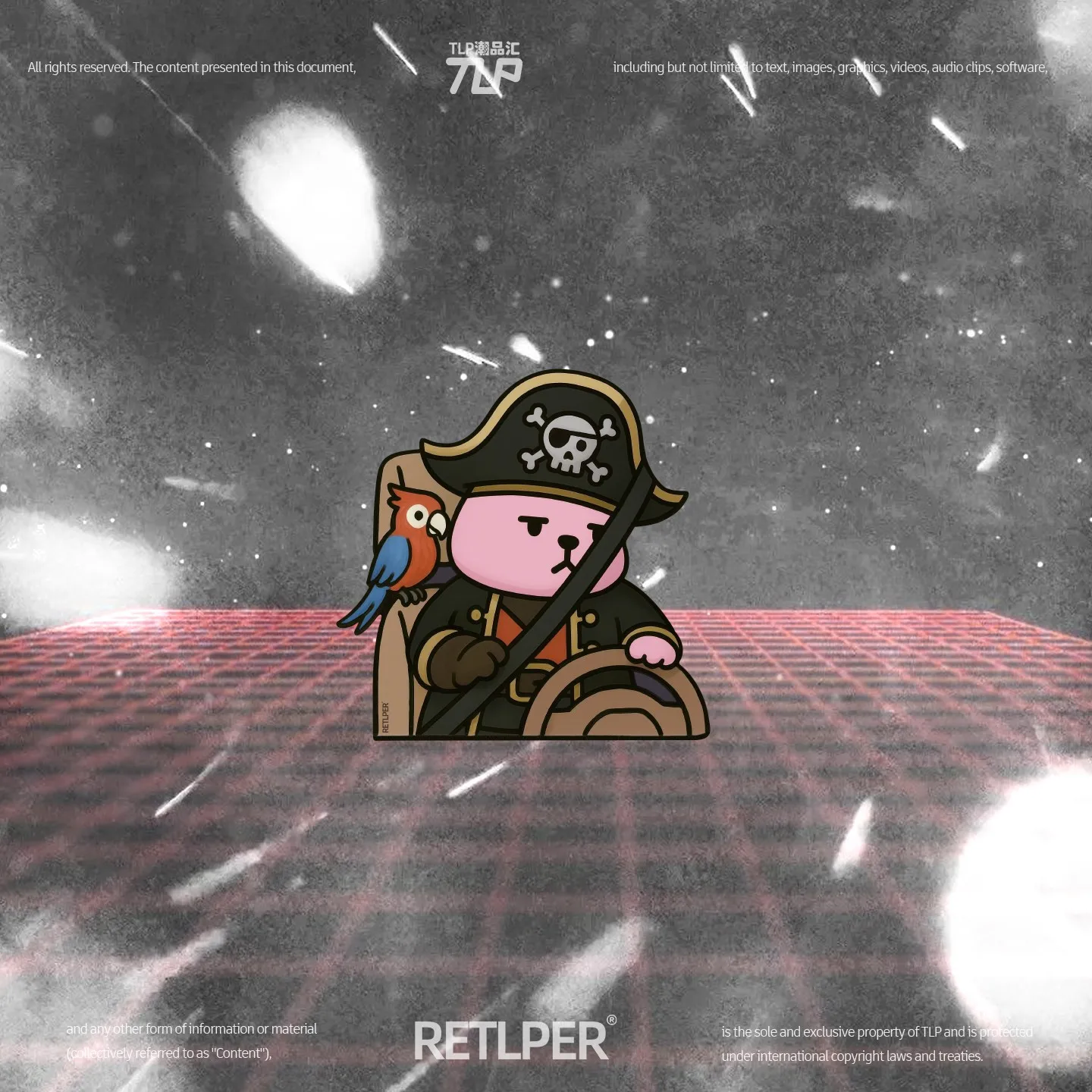 Retlper Reflective Car Sticker Original Rabbit Lippo Self-Proclaimed Pirate Captain Waterproof for Car/Moto