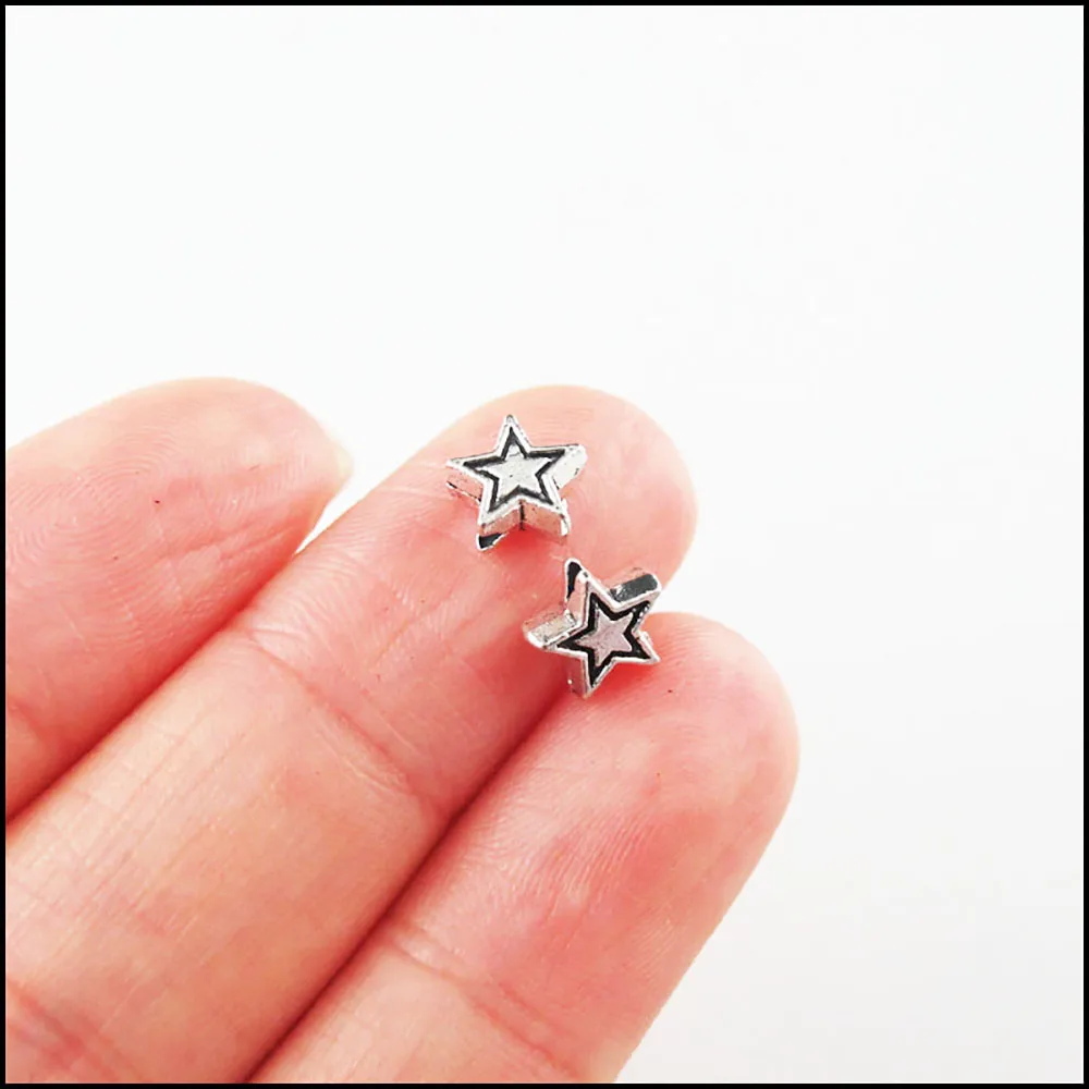 Fashion New Daisy Flower Cone Square Tiny Chinese Knot Charms Spacer Bar Beads Tibetan Silver Plated