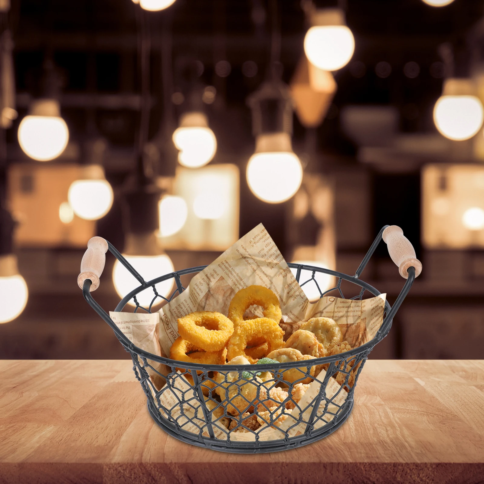 

Food Mesh Snacks Basket Restaurant Food Basket Snacks Storage Holder Fryer Fries Baskets Chips Container Cooking Utensil