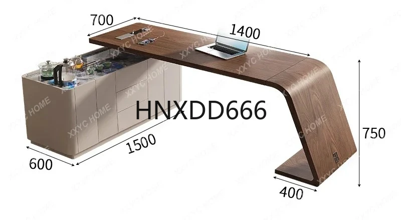 

Retro simple corner desk integrated dual-purpose L-shaped solid wood table cabinet