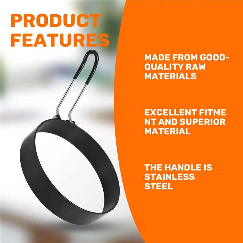 

-A14E Eggs Rings, 4 Pack Stainless Steel Egg Cooking Rings, Pancake Mold For Frying Eggs And Omelet