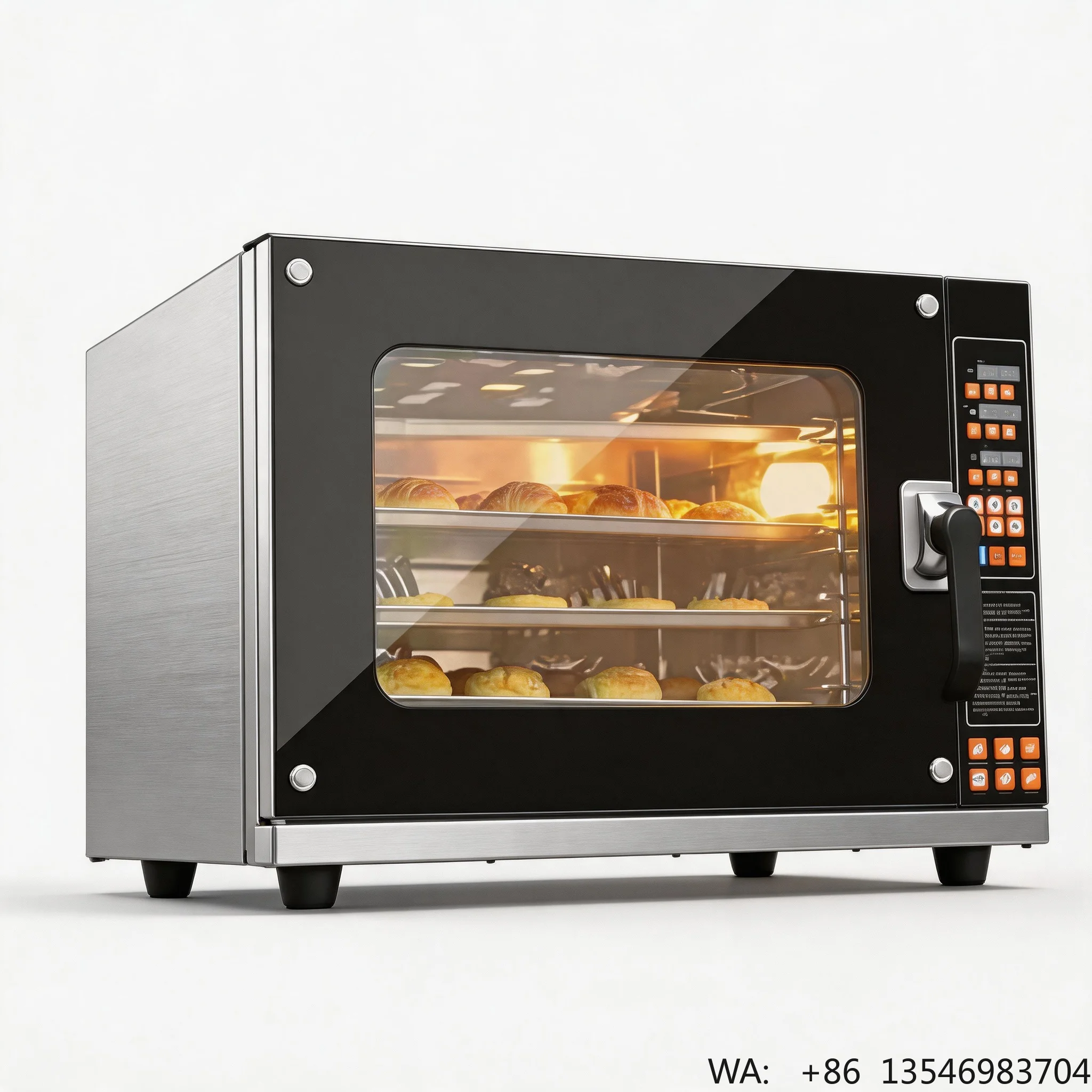 Premium Countertop Digital Control Multi Function Bread Baking Machine 4 Tray Electric Convection Oven for Bakery Shop Cafe Use