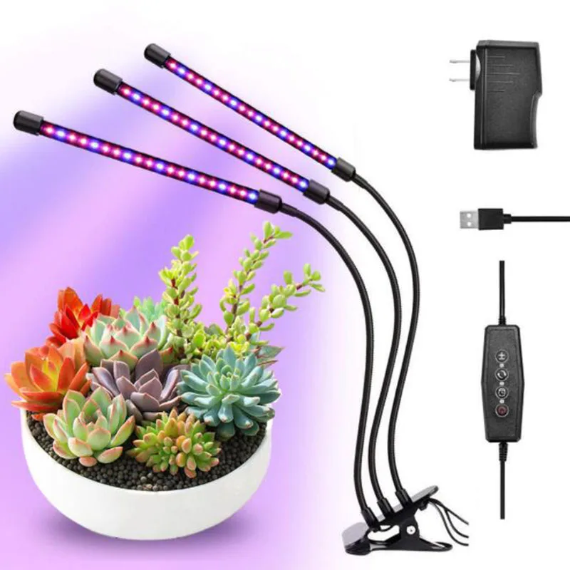 

3-HEAD Timing USB LED Plant Grow Light growing Adjustable Phyto Lamp Controller for Indooor Flower room green house a2