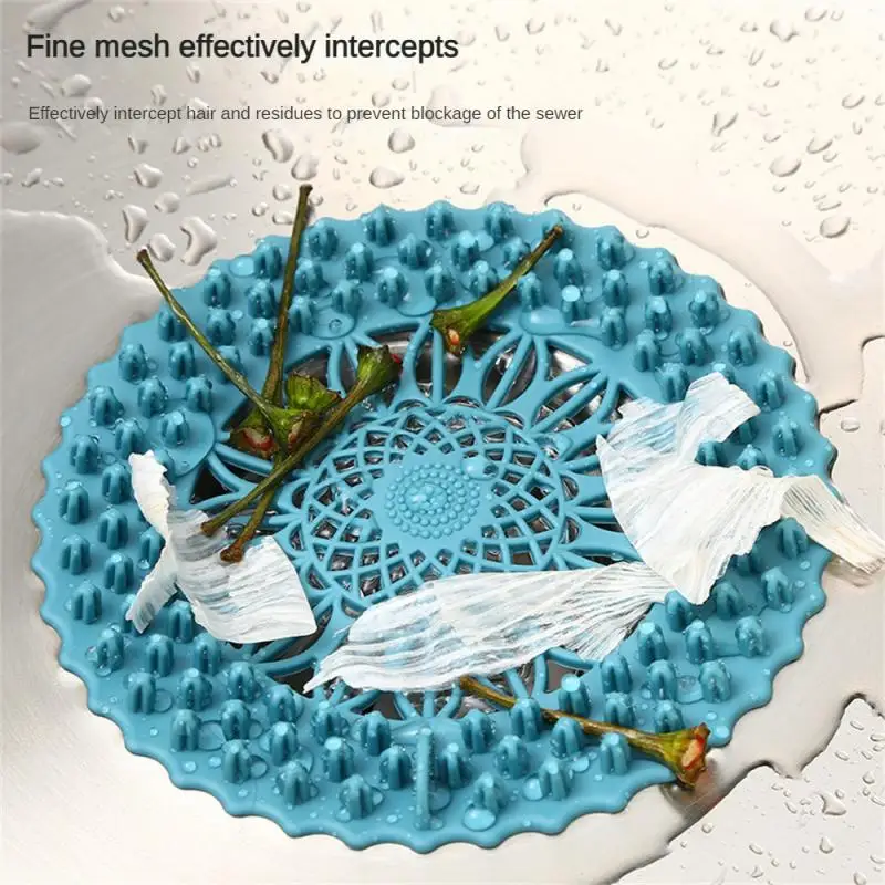 Sink Anti-blocking Floor Drain Cover Shower Drain Strainers Bathtub Stopper Silicone Sink Cover Hair Catchers Bathroom Filter