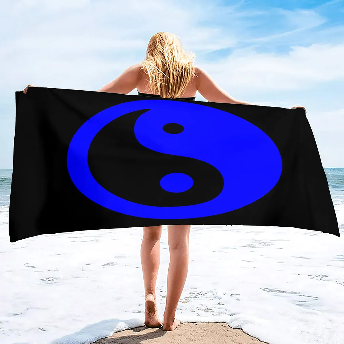 Telo mare Yin e Yang Digital Art asciugamano ad asciugatura rapida asciugamani da spiaggia a prova di sabbia Super assorbente per viaggi in piscina campeggio Yoga sport